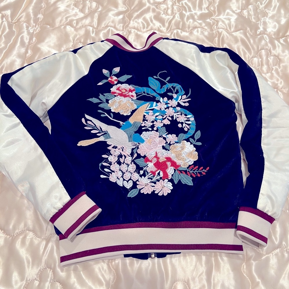 RARE Free People Embroidered Bomber Jacket - Picture 6 of 14